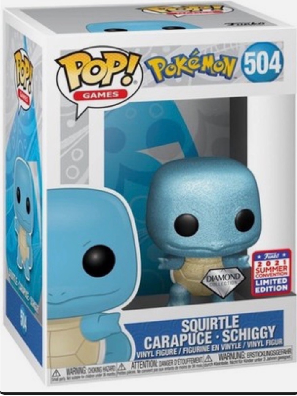Funko Pop! Games Pokémon Squirtle Diamond Collection - Sparkling Light Blue